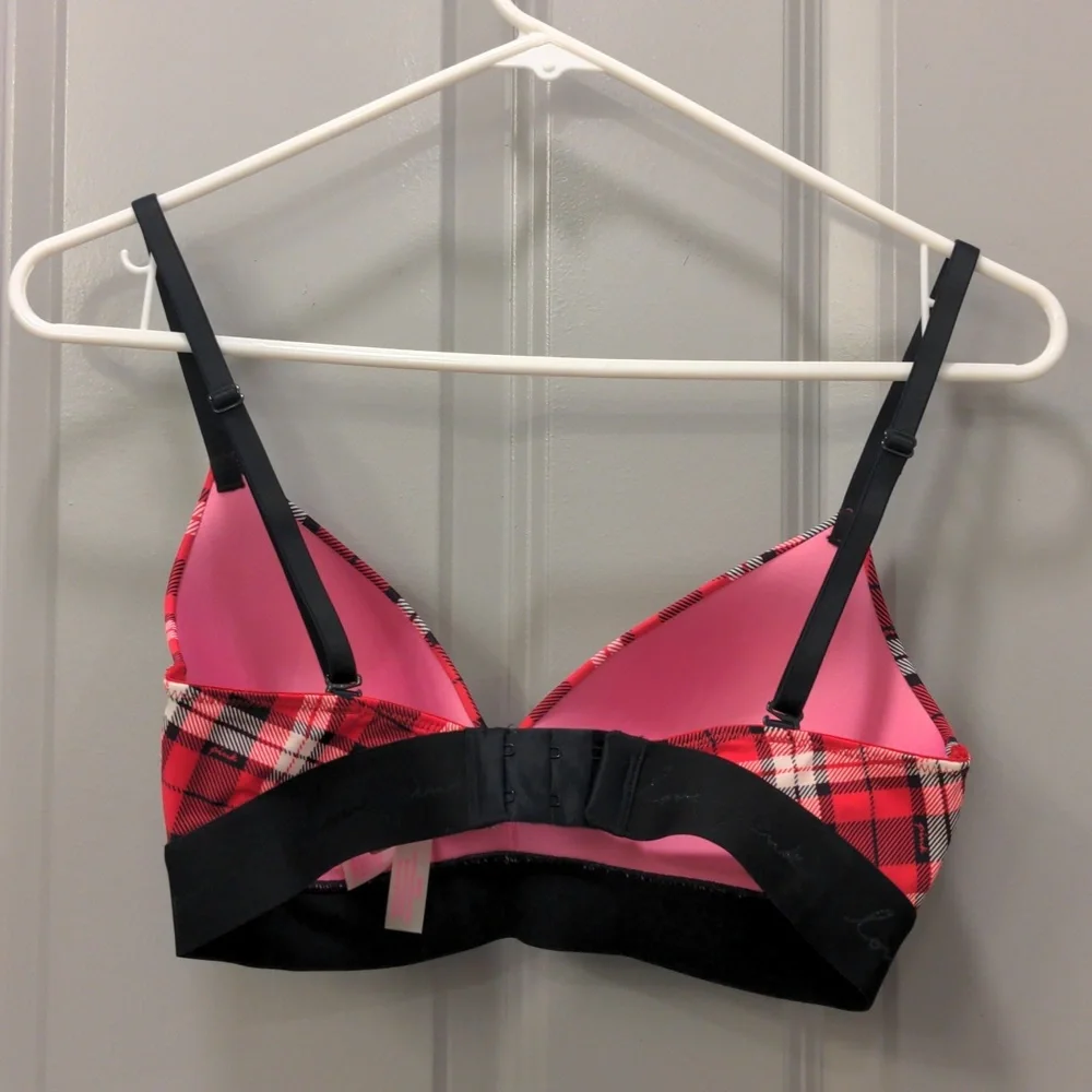 NWT VS Pink Wear Everywhere Wireless Lightly-Lined Plaid Bra - Picture 9 of 9